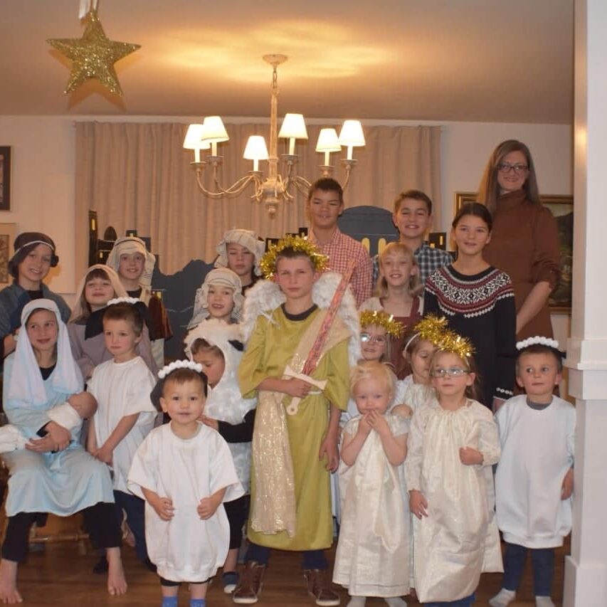 Children in costume for the Christmas pageant